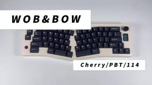 GMK BOW/WOB Keycaps Double Shot 114 Keys PBT Cherry Profile Alice Layout White Black Keycaps For Mechanical Keyboards 7u Keys