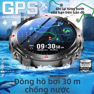 Đồng Hồ Thông Minh Quân Sự Tích Hợp GPS La Bàn Chống Nước 30m Màn Hình AMOLED 1.43 Inch Chức Năng Theo Dõi Sức Khỏe Và Gọi Điện Dành Cho Thể Thao Ngoài Trời