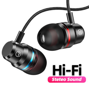 6D Surround Bass Metal Earphones HiFi Wired Earphone Sport Headset Waterproof Headphones with Microphone in-Ear earplugs 3.5mm