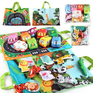 Export Infant Tear-Proof Ringing Bell Comfort Toy Small Animal Play Car Traffic Map Game Mat Buggy Bag