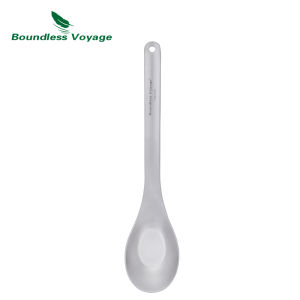 Boundless Voyage Titanium Spoon with Long Handle Outdoor Camping Flatware Resuable Soup Spoon Ultralight Utensil Ti1029T