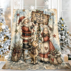 Beast Kingdom | Boho Floral 60x80 Inches Plush Lightweight Christmas Blanket Ideal for Camping Travel Picnic Outdoor Activities