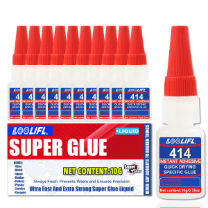 LOOLIFL Super Glue 10g (1-10pcs) Cyanoacrylate Glue Multipurpose Adhesive for Hard Plastic Ceramic Metal Wood DIY Craft