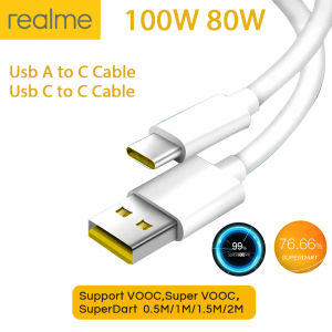 realme | Original Realme Supervooc Superdart Cable 80w 100w 67w Usb Type C Fast Charger Cabel Realme Gt7 Pro Gt 6 8 Neo 7 11 14 Pro Plus