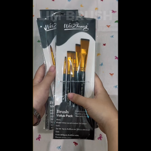 Set 5 Cọ Vẽ Đa Dạng Đầu Cọ Nylon Cán Đen Dùng Cho Màu Nước Gouache Acrylic Sơn Mô Hình LIM BRUSH