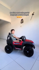 BEIGE Mobil Aki Anak Mobil Listrik Anak Off Road Musik & Lampu Remote Control - Mainan Elektrik Bayi
