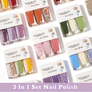 3 in 1 Set Water Based Nail Polish | Gel Nail Polish | Press On Nail | Nail Polish Set