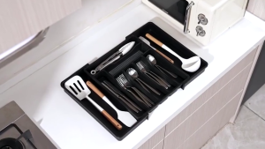 Extendable Utensil Organizer/ Cutlery Drawer Organizer Expandable Utensil Tray for Kitchen Adjustable Silverware