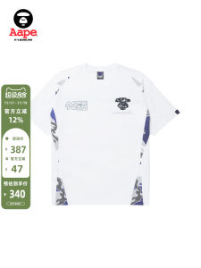 AAPE Flagship Store Mens Spring/Summer Camouflage Stitching Letters Print Loose Thin Short-Sleeved T-shirt 1339xxk