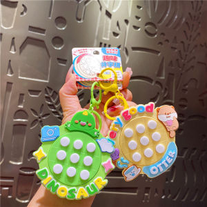 พวงกุญแจติดตั้งไฟ LED ลายสัตว์การ์ตูนน่ารัก ชิ้นส่วนตกแต่งห้อยติดกับแม่เหล็ก อุปกรณ์เพื่อนรัก ของขวัญสร้างสรรค์