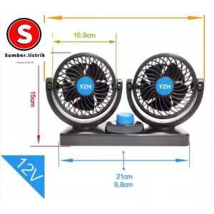 KIPAS ANGIN MOBIL DOUBLE KIPAS OTOMOTIF 12V 24V