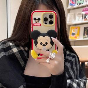 🥰💕COD + FreeShipping🥰💕InStockCute เคสโทรศัพท์ลายการ์ตูน Mickey Squishies สำหรับ IPhone 16 15 14 Plus 13 12 Pro Max ฟองป้องกันเคสซิลิโคนแบบนิ่ม