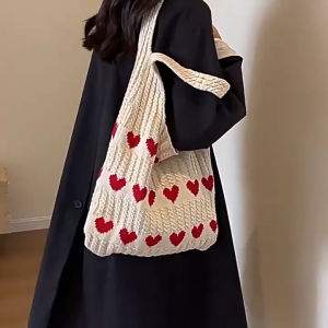 2026 Large Capacity Knitted Shoulder Tote – Fashion Casual Bag Handbag