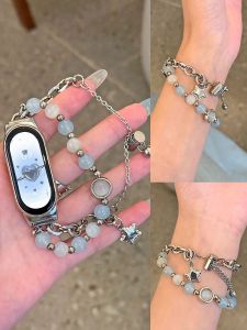 psnld | Mi Band Strap Dual Chain Cat Eye Stone Smart Sport Creative INS
