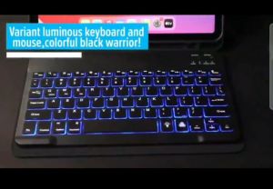 10in Wireless Bluetooth3.0 RBG Keyboard Mouse Set with light LED For All Smart Phone iPad Windows Laptop Tablet