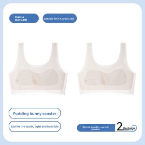 miiow | A-Class Catman Childrens Underwear Stage One Teenage Girls Bra Seamless Anti-Bulge Nylon Fabric Cute Style Student Vest