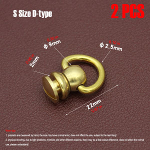 1/2 PCS Brass Swivel D Ring Screw Rivets 360 Rotate Ball Head Studs for Clothes Handbag Strap Leather Craft DIY Accessories