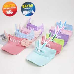 KENZY - KP123 TOPI ANAK PEREMPUAN IMPORT RABBIT KELINCI TOPI GOLF ANAK RABBIT TOPI ANAK VISOR TOPI PANTAI SUNSHADE TOPI ANAK CEWEK
