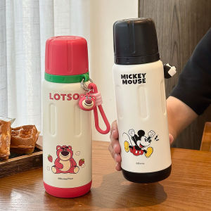 Cốc Nước Thể Thao Cách Nhiệt Dễ Thương Cho Trẻ Em Cốc Nhựa PP Dung Tích 600ml Cốc Du Lịch Có Tay Cầm Và Ống Hút