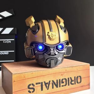 Transformers Bumblebee Đầu Loa Bluetooth Đèn LED Kép Bass Nặng Tai Nghe Không Dây Có Đài TF FM Hỗ Trợ Thẻ Nhớ