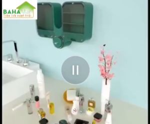 HỘP ĐỰNG BẢO QUẢN MỸ PHẨM TREO TƯỜNG: GỌN GÀNG và SẠCH ĐẸP "BAHAMAR" chống bụi chống nước với các ngăn hợp lý để mỹ phẩm và các đồ dùng