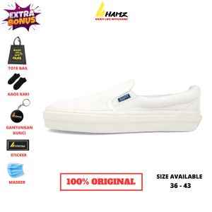 Hamz Slip On Natural full white Sepatu Sneakers Pria dan Wanita