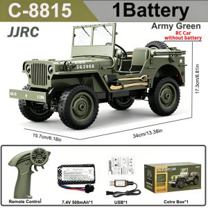 WLtoys | JJRC 1:10 C8815 Rc Car WILLYS JEEP 1941 4WD RTR Crawler Climbing Scale Military Truck Off-road Vehicle Toy For Kids & Adults