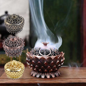 Tempat Bakar Dupa Lotus Kuningan / Pembakar Dupa Lotus Mabkhara / Pembakar Dupa Backflow
