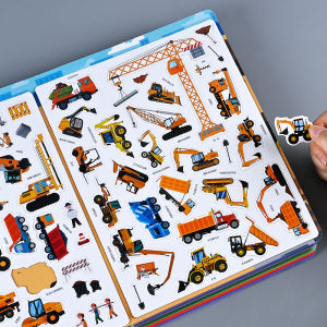 Magnetic Car Sticker Book Transport Tools for Children Aged 3 to 6 Kindergarten Boys Educational Toys