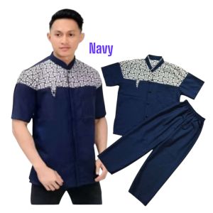 Baju Koko Couple ayah & anak batik falkon lengan pendek Matt katun
