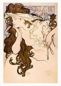 Bandai | DIY Paint by Numbers Mucha Vintage Illustration Art Nouveau for Adults Beginner Canvas Wall Art Home Decor Gift