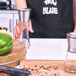 Pepper Grinder Bottle/Stainless Steel Manual Salt Pepper Grinder/Adjustable Spice Mill Bottle/Kitchen Spice Sauce Bottle