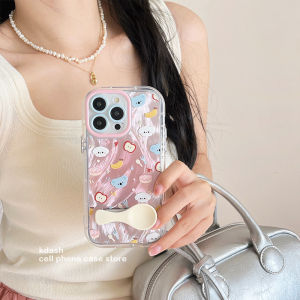 Creative Animal Phone Case with Stand Anti-Fall Protection for Huawei Xiaomi Oppo Honor Vivo Apple 15Promax iPhone 16Pro New 14Pro Women P70Mate60