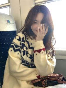 Christmas Knitted Sweater Women Loose Fit Thickened round Neck Pullover Lazy Style Winter Fashion Inner Wear Vintage Island