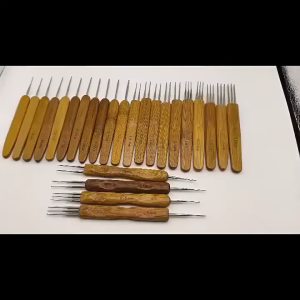 11Pcs/Set Bamboo Handle Crochet Knitting Handle Weave Yarn Sewing Tools