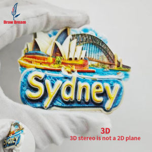 1Pc Sydney Creative 3D Embossed Refrigerator Magnet World Travel Souvenir Collection Suitable for Home and Office Decoration Personalized Exclusive Travel Souvenir Magnetic Refrigerator Magnet Home Decoration Kitchen Room Office Cabinet Crafts Gif...
