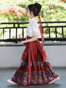 New Summer 2025 Childrens Hanfu Set for Girls Big Kids Traditional Chinese Style National Fashion Tang Costume Ancient Style