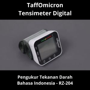TOP PRODUK TaffOmicron Tensi Darah Digital Otomatis Bahasa Indonesia RZ-204 / Tensimeter Digital Akurat Pergelangan Tangan / Pengukur Tekanan Darah / Alat Cek Tensi Darah Digital Akurat Otomatis