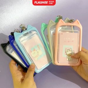 Flashee Lanyard ID Card Motif Kuping Kucing Lucu ID Card Gantungan Motif