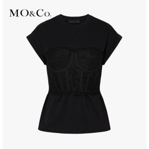 MO&Co. | Lace Patchwork Short Sleeve T-Shirt