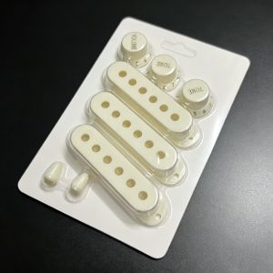 52/52/52mm SSS Single Coil Pickup Cover Set for Strat ST Electric Guitar 3Pcs Pickup Covers + 1 Volume 2 Tone Control Knobs + Sw