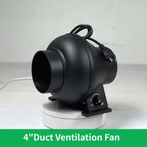 Quạt Thông Gió Ống Dẫn EC 4 Inch Với Bộ Điều Khiển Tốc Độ Có Thể Điều Chỉnh Dùng Cho Hệ Thống Làm Mát Nhà Kính Quạt Gắn Ống Dẫn Tiết Kiệm Năng Lượng 18W