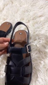 Sandal Nữ Thời Trang Quai Hậu Kèm Khóa Da Mềm Êm Phong Cách Chiến Binh