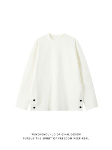 Spring 2025 Mens Loose Long Sleeve round Neck T-Shirt Simple Solid Color Casual Base Layer Top Comfortable Breathable Sweatshirt