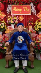 Áo ông bà kỷ niệm ngày cướimừng thọdự tiệccúng lễ gia tiên đình chùa [Hàng cao cấp thêu Rồng Phượng]