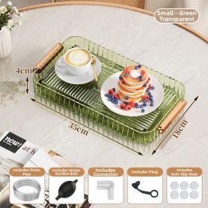 Water Draining Tray Transparent Plastic