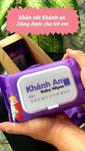 Khăn giấy ướt cho bé Khánh An không mùi cho bé an toàn cho da chính hãng 180g và 100g