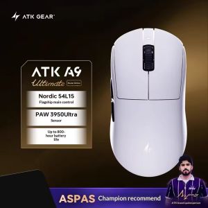 ATK A9 Air Ultimate Tri-Model Wireless Gaming Mouse Dual 8KHz 42000DPI 750IPS PAW3950UItra Lightweight Ergonomic E-sports Custom