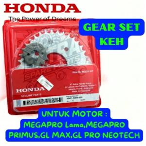 GEAR SET KODE-KEH MOTOR MEGAPRO/GL MAX-PRO NEOTECH/MEGAPRO PRIMUS HONDA AHM KUALITAS ASLI 100% ORI .