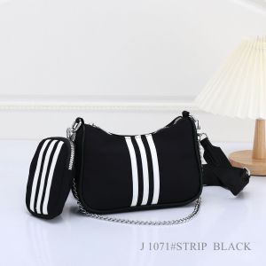 TAS CANVAS SELEMPANG WANITA IMPORT/FASHION BAG STRIPE JOY 1071-1